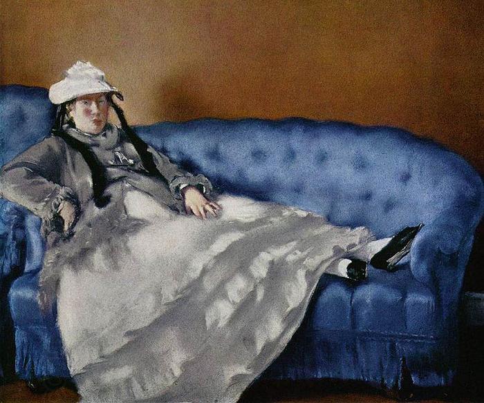 Edouard Manet Portrat der Frau Manet auf blauem Sofa China oil painting art